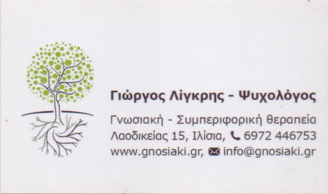 ΨΥΧΟΛΟΓΟΣ ΨΥΧΟΘΕΡΑΠΕΥΤΗΣ ΙΛΙΣΙΑ ΑΤΤΙΚΗ ΛΙΓΚΡΗΣ ΓΕΩΡΓΙΟΣ