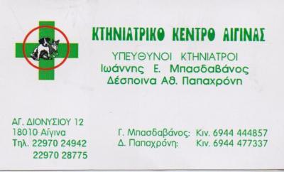 ΚΤΗΝΙΑΤΡΙΚΟ ΚΕΝΤΡΟ ΑΙΓΙΝΑΣ ΚΤΗΝΙΑΤΡΟΣ ΑΙΓΙΝΑ ΜΠΑΣΔΑΒΑΝΟΣ ΠΑΠΑΧΡΟΝΗ 