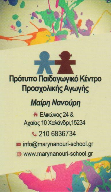 ΠΑΙΔΙΚΟΣ ΣΤΑΘΜΟΣ ΠΡΟΤΥΠΟ ΠΑΙΔΑΓΩΓΙΚΟ ΚΕΝΤΡΟ ΠΡΟΣΧΟΛΙΚΗΣ ΑΓΩΓΗΣ ΧΑΛΑΝΔΡΙ ΑΤΤΙΚΗ ΝΑΝΟΥΡΗ ΜΑΙΡΗ