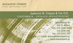 ΕΞΑΡΤΗΜΑΤΑ ΡΟΛΟΓΙΩΝ ΕΡΓΑΛΕΙΑ ΩΡΟΛΟΓΟΠΟΙΪΑΣ ΑΝΤΑΛΛΑΚΤΙΚΑ ΑΘΗΝΑ ΑΤΤΙΚΗ ΙΩΑΝΝΗΣ ΣΤΑΜΟΣ ΚΑΙ ΣΙΑ ΕΕ