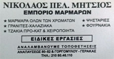 ΕΠΕΞΕΡΓΑΣΙΑ ΕΜΠΟΡΙΟ ΜΑΡΜΑΡΩΝ ΜΑΡΜΑΡΑ ΓΡΑΝΙΤΕΣ ΜΝΗΜΕΙΑ ΓΕΡΑΚΑΣ ΑΤΤΙΚΗ ΜΗΤΣΙΟΣ ΝΙΚΟΛΑΟΣ